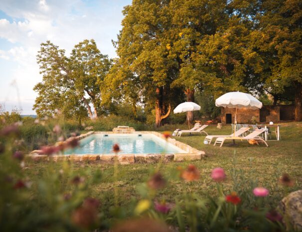 piscine chauffée avec vue sur la vallée de la dordogne à Sarlat